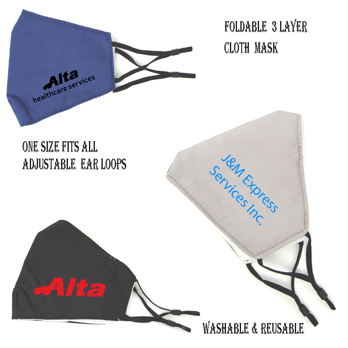 3 layer foldable cloth mask. 1