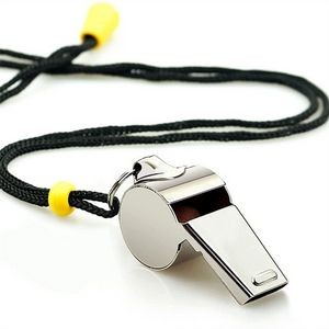 Stainless Steel Sports Whistles With Lanyard 2