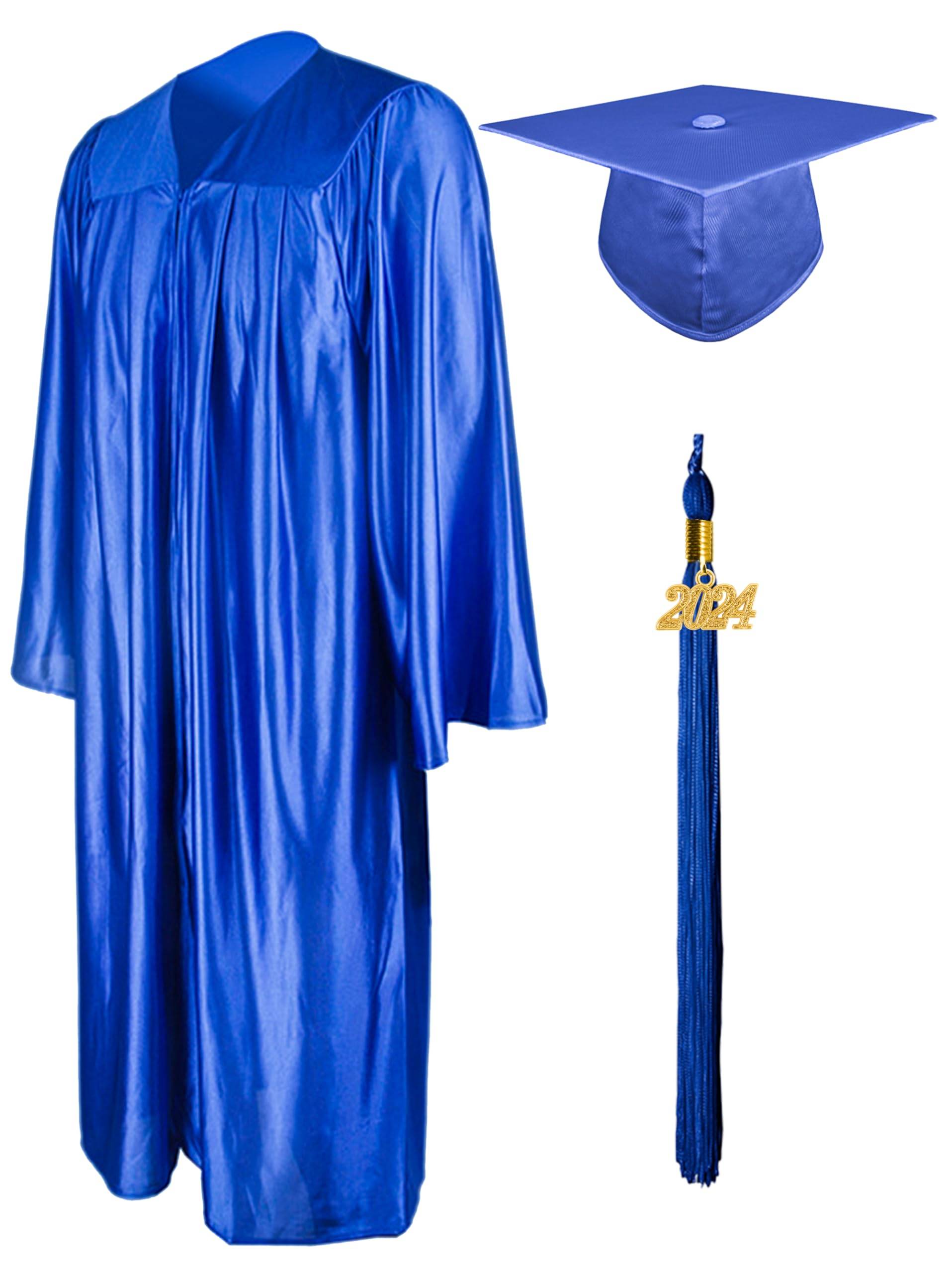 Shiny Graduation Gown Cap Tassel Set 8