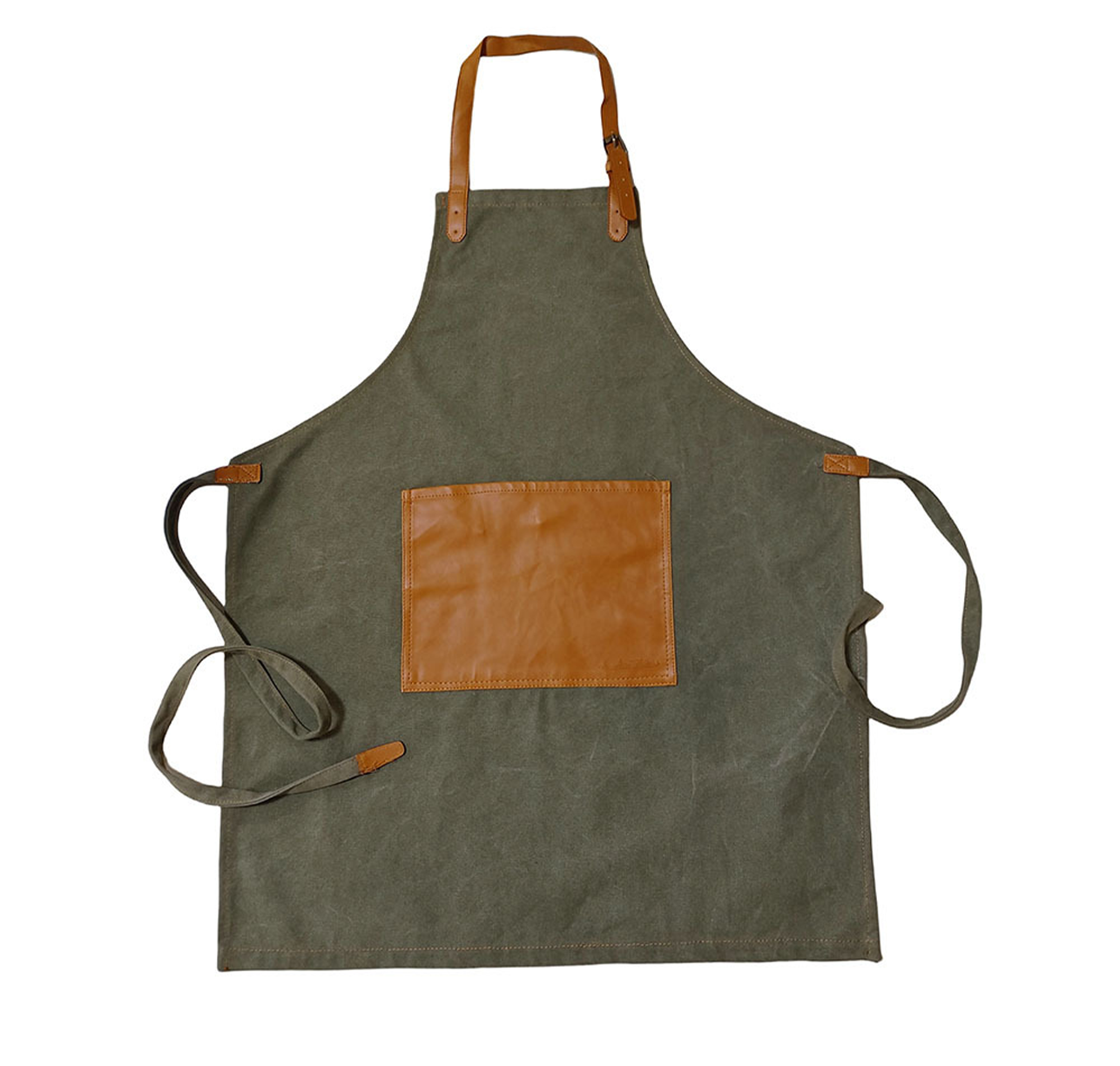 PU Leather Pocket Breathable Canvas Apron 2