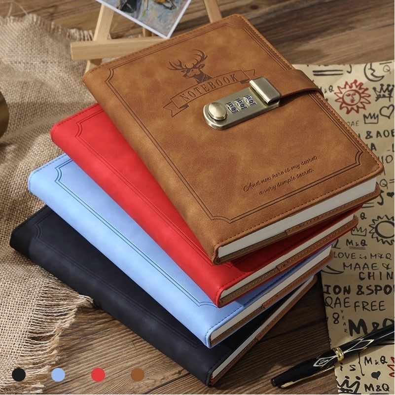 A5 Size PU Leather Notebook W/ Lock 2