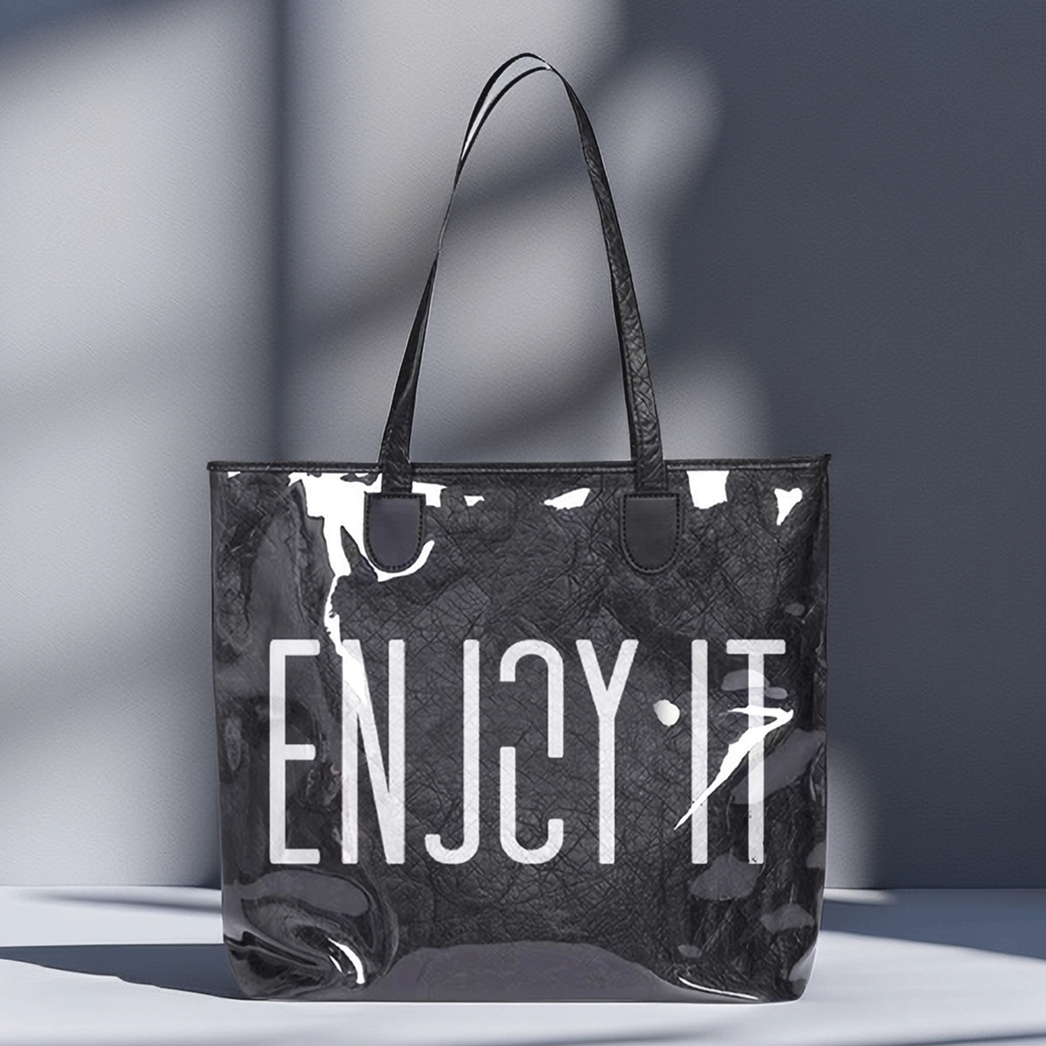 Clear waterproof big capacity pvc tyvek kraft paper tote bag 3