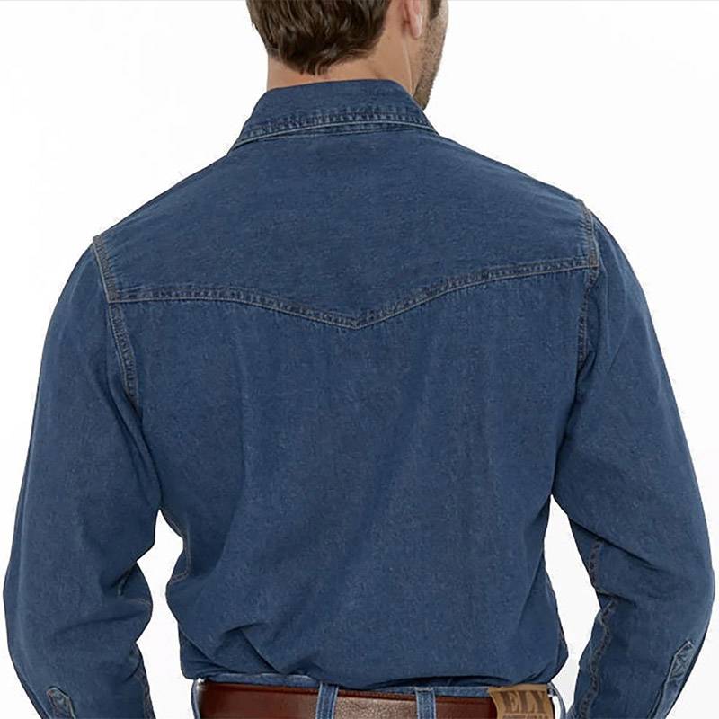 ELY Long Sleeve Denim Western Shirt 3