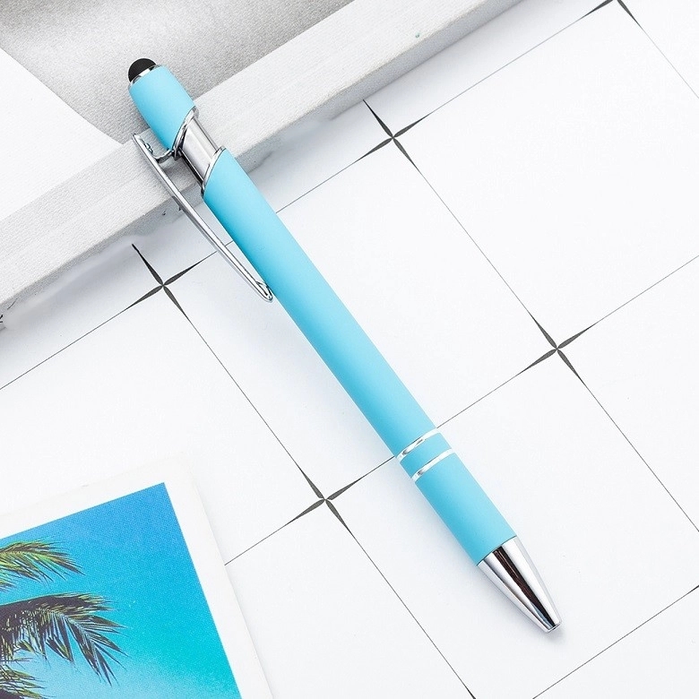 Incline Soft Touch Stylus Metal Pen - Laser Engraved 6