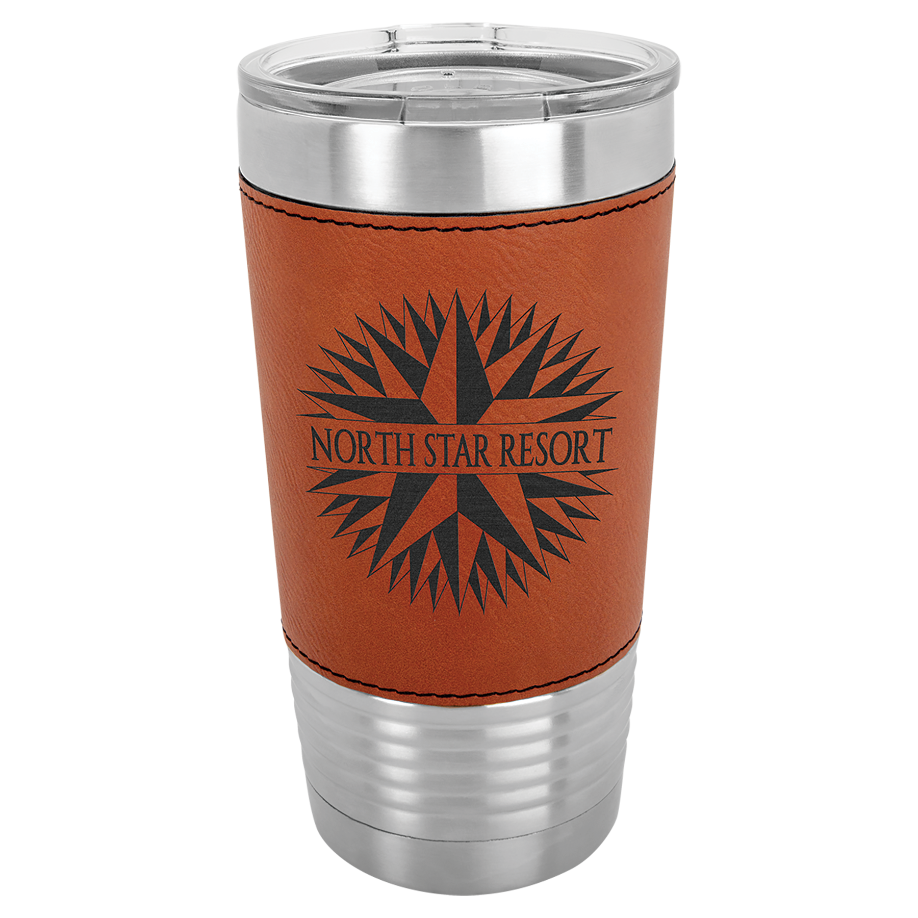 Polar Camel 20 oz. Leatherette Tumbler with Clear Lid 4