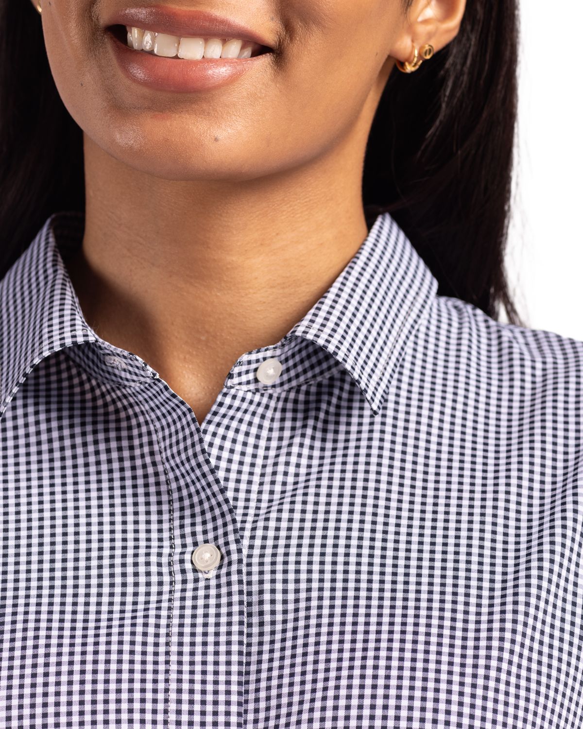 Skyline Eco Recycled Gingham Womens Long Sleeve Dress Shirt