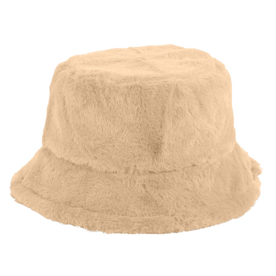 Solid Color Faux Fur Bucket Hat with Custom Logo 20