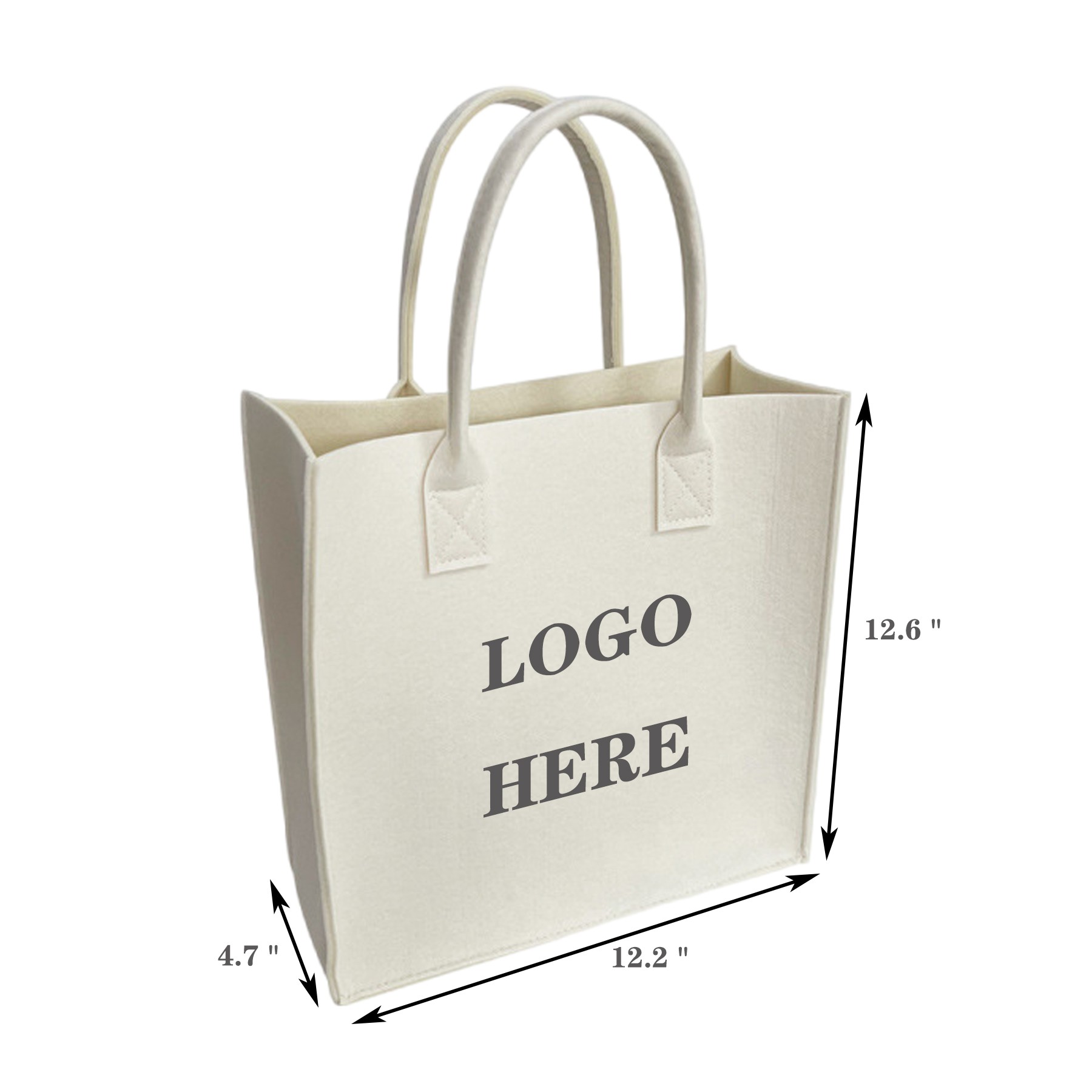 Large Capacity Portable Felt Woman Tote Bag 2