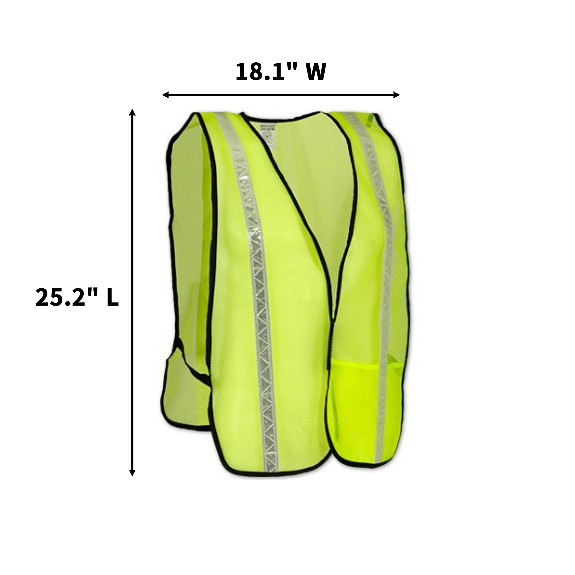 Breathable Mesh Safety Reflective Vest 25.2 x 18.1" 3