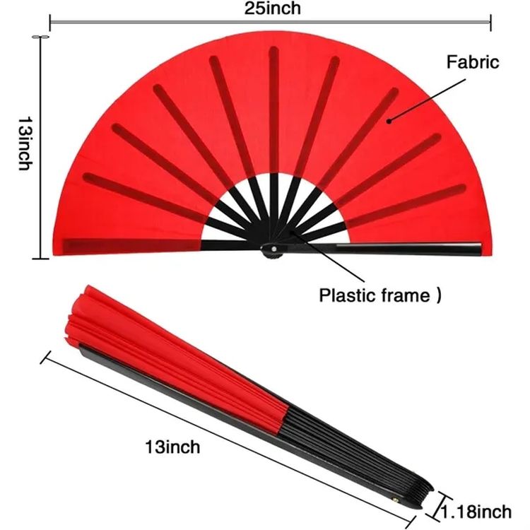 Large Folding Nylon Festival Fan 3