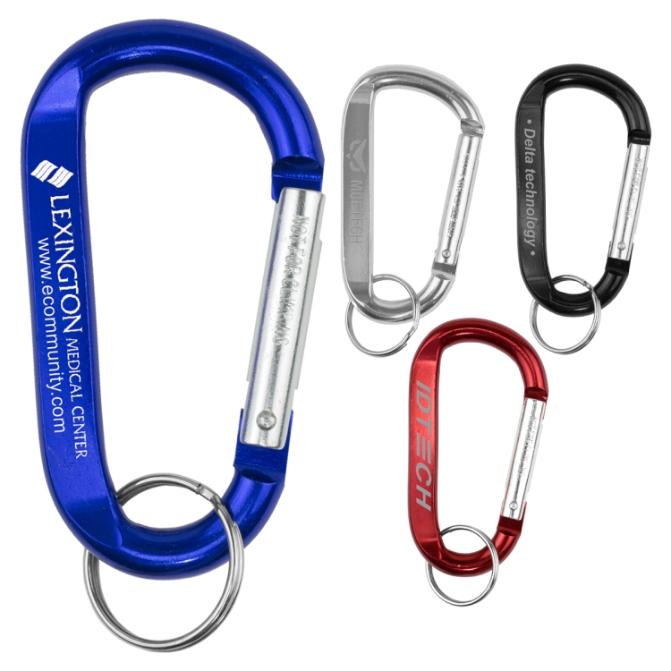 "Cara L" Large Size Carabiner Keyholder with Split Ring Attachment 1