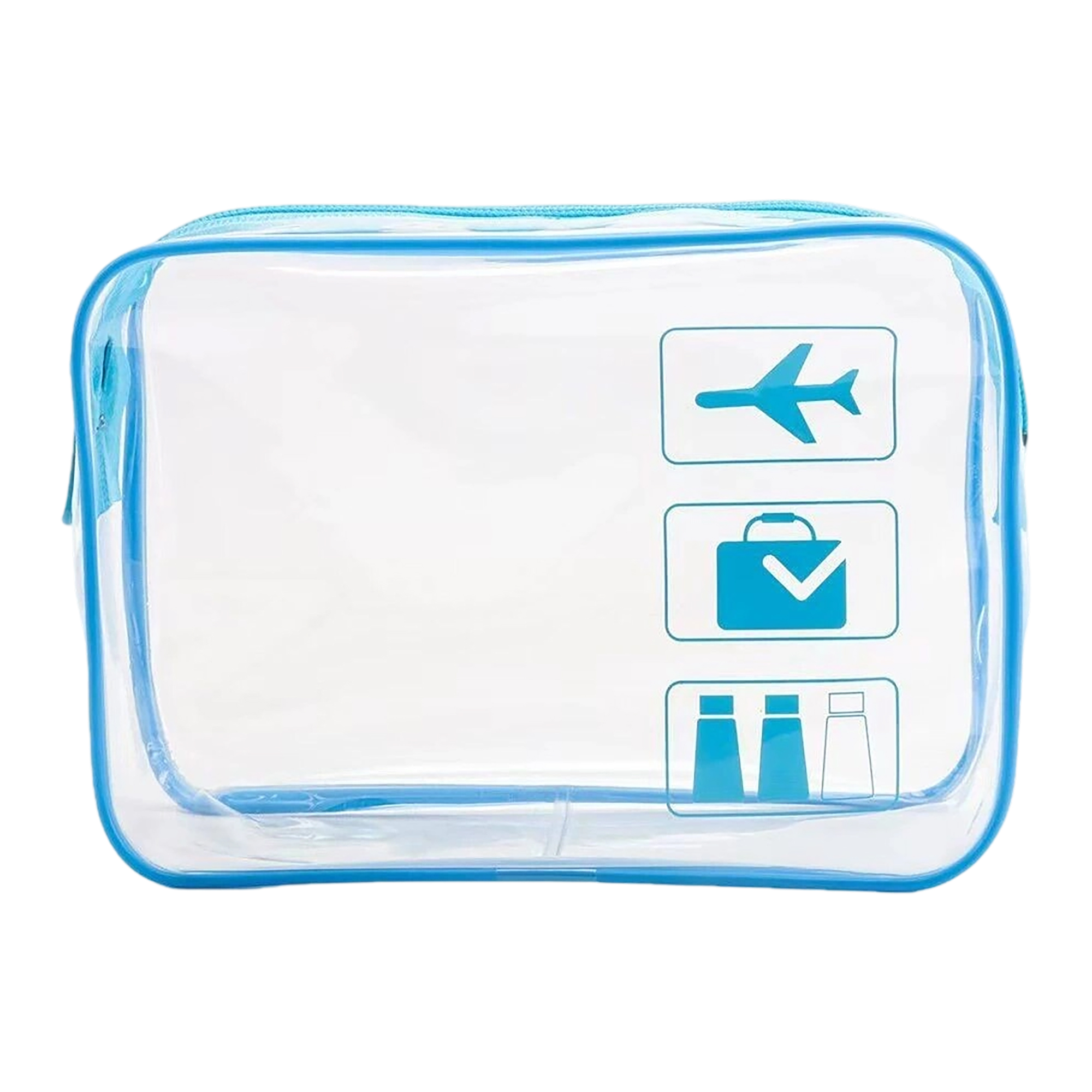 PVC Transparent Cosmetic Bag With Zipper Closure 7.1" Length 2