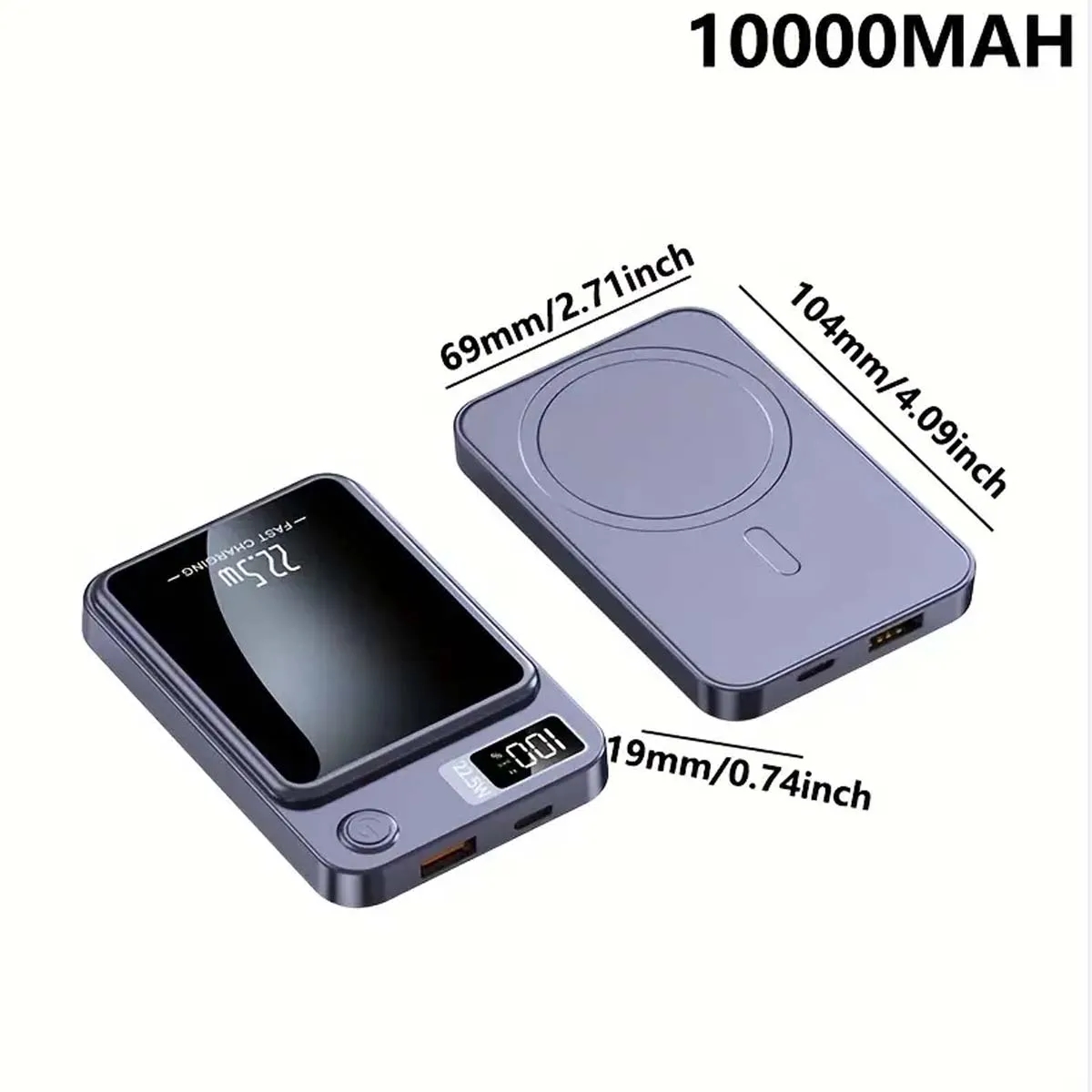 5000/10000mAh Mobile Magnetic Wireless Charging Power Bank 5