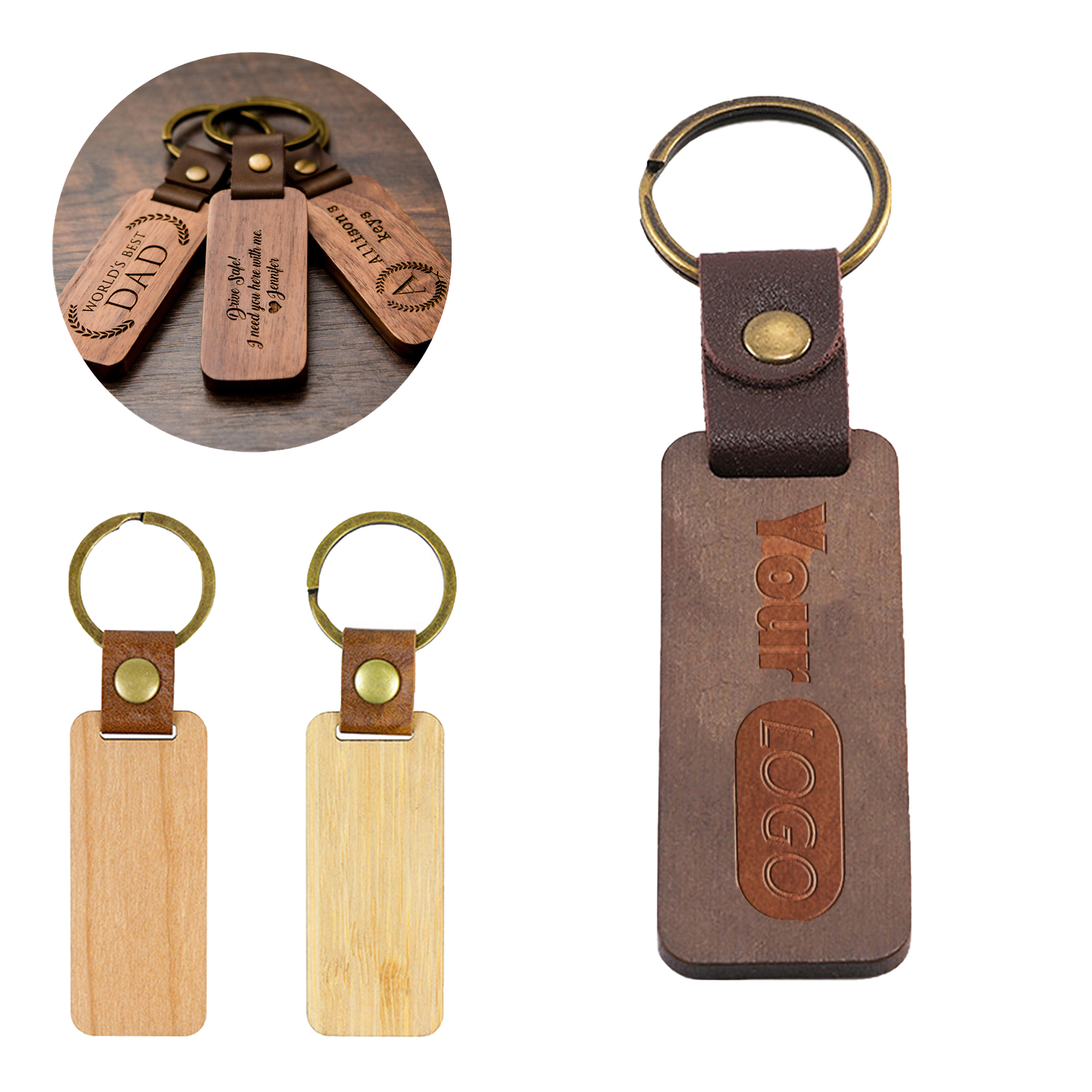 Custom Engraved Wood Keychain 6