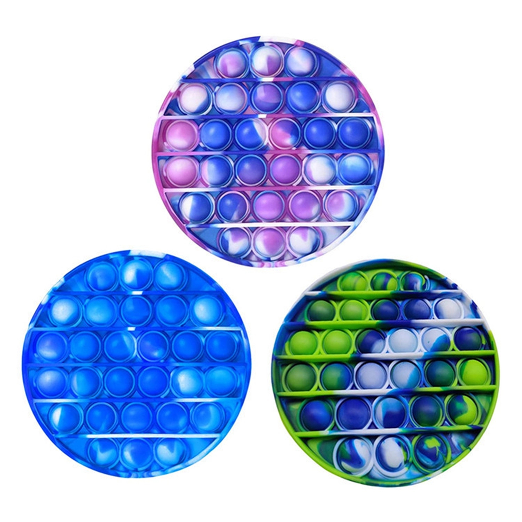 Round Camouflage Push Pop Bubble Fidget Toy 7