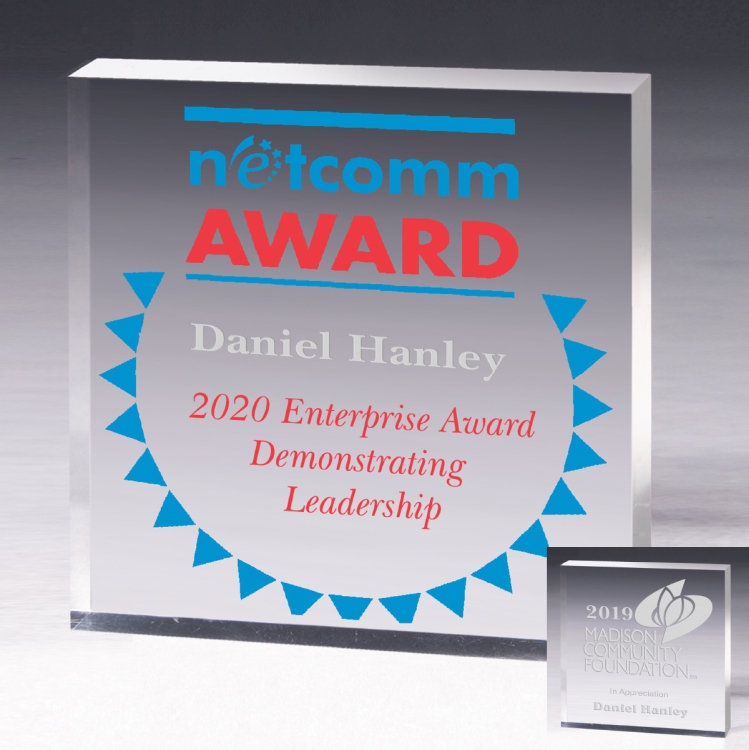 Square Acrylic Paperweight - 4” x 4” x 1/2” - 2411L (Laser)