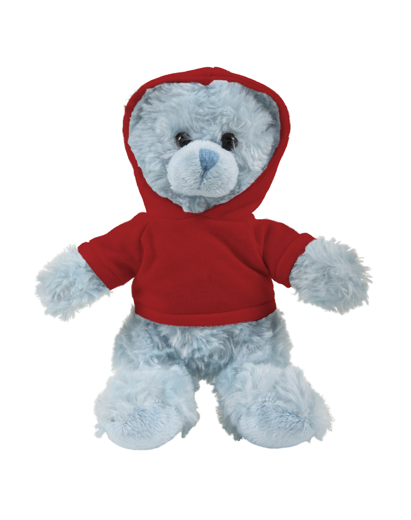 soft plush Blue Curly Sitting Bear with hoodie 10