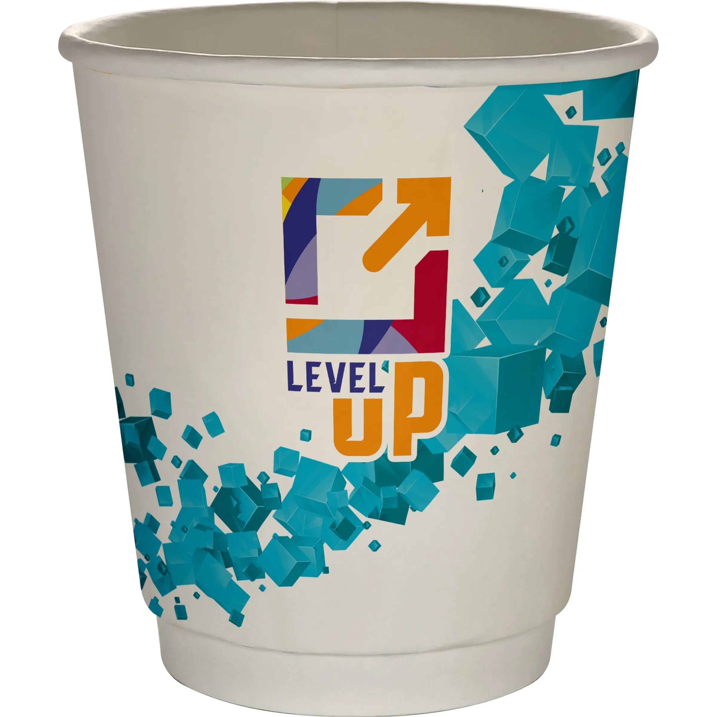 10 oz Full Color Floating Cubes Insulated Paper Cup 2