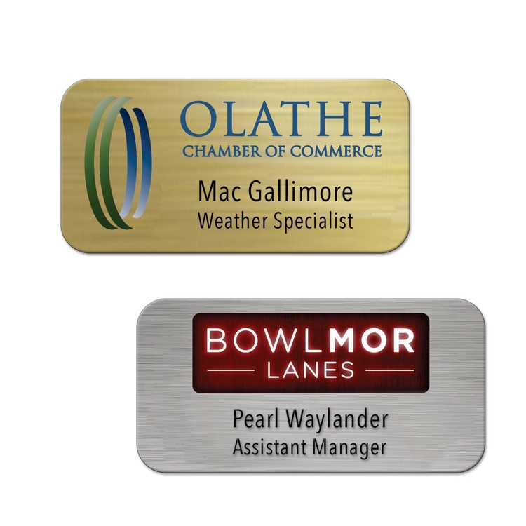 1.5"x3" Chaos full color UV Printed name badge 1