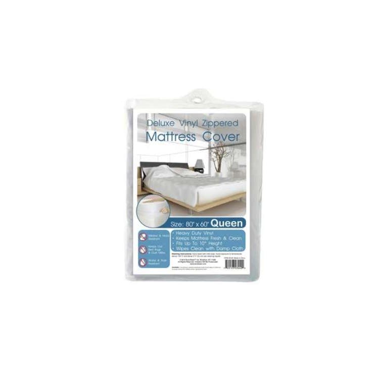Heavy Duty Zippered Mattress Covers - Queen White 1