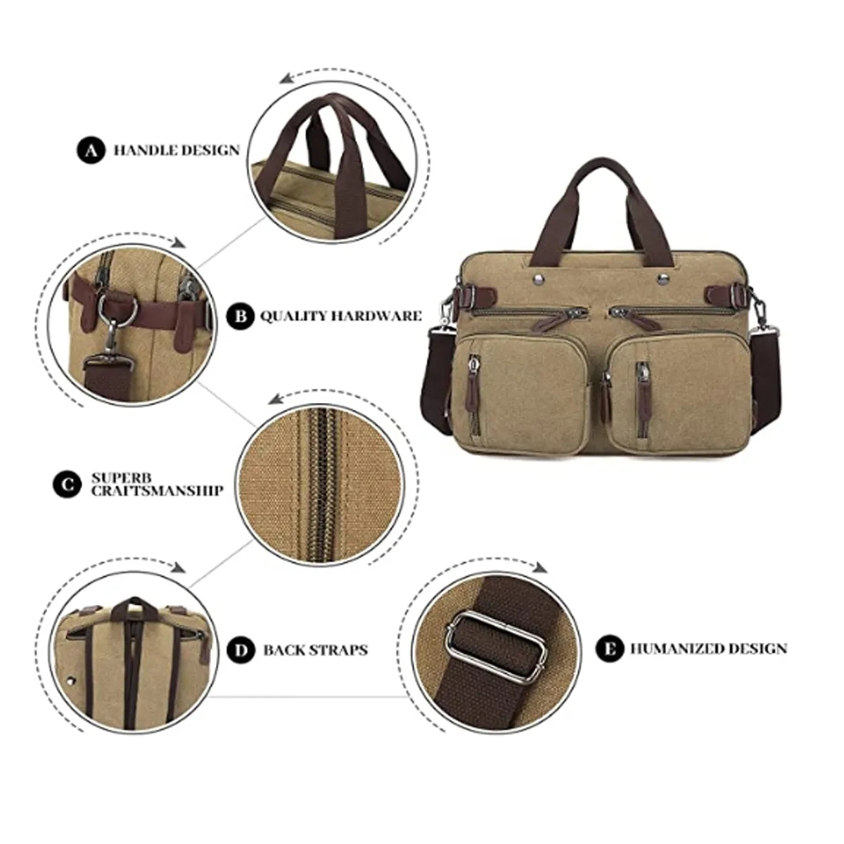Canvas Messenger Bag Vintage 15" 3