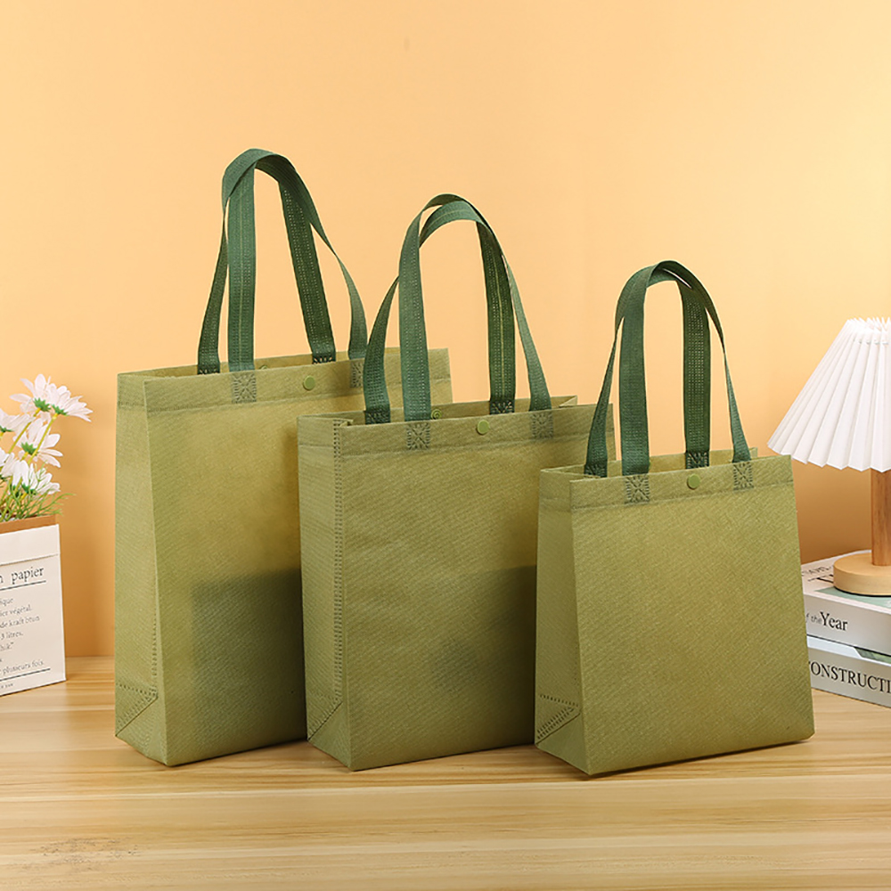 Customized Snap Button Closure Non-woven Tote Bags 3