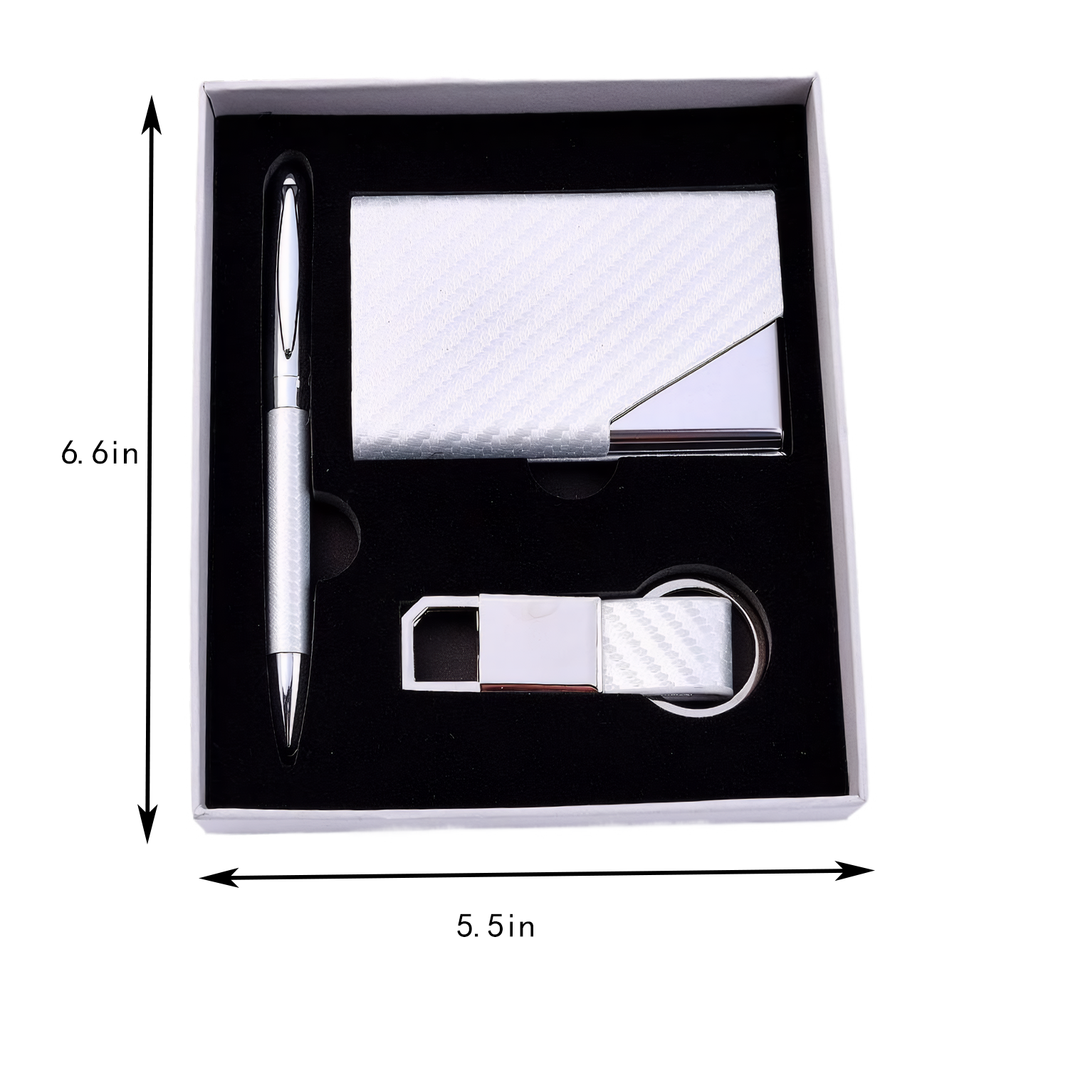 3Pcs Office Ballpoint Pen Card Case Keychain Gift Set 10