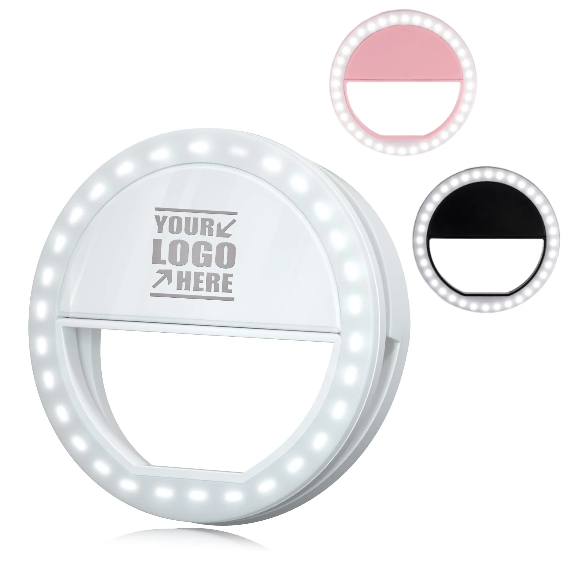 Selfie Round LED Ring Fill Light Recharging w/ Clip 3