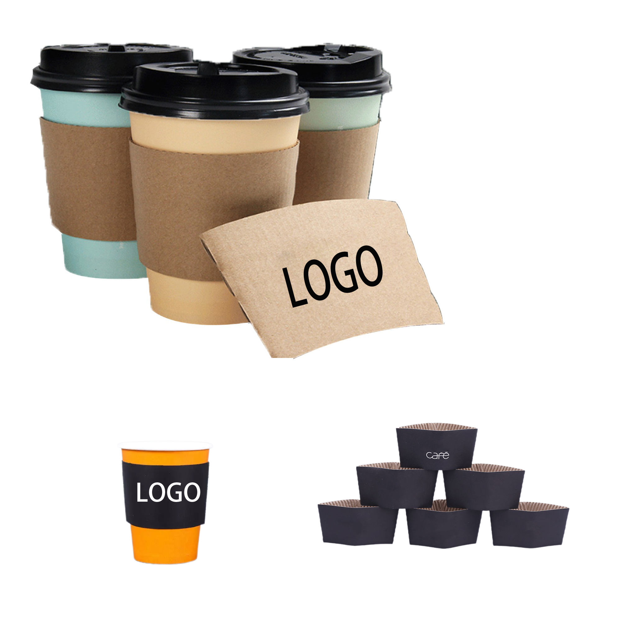 Disposable Corrugated Coffee Cup Covers MOQ 100pcs 1