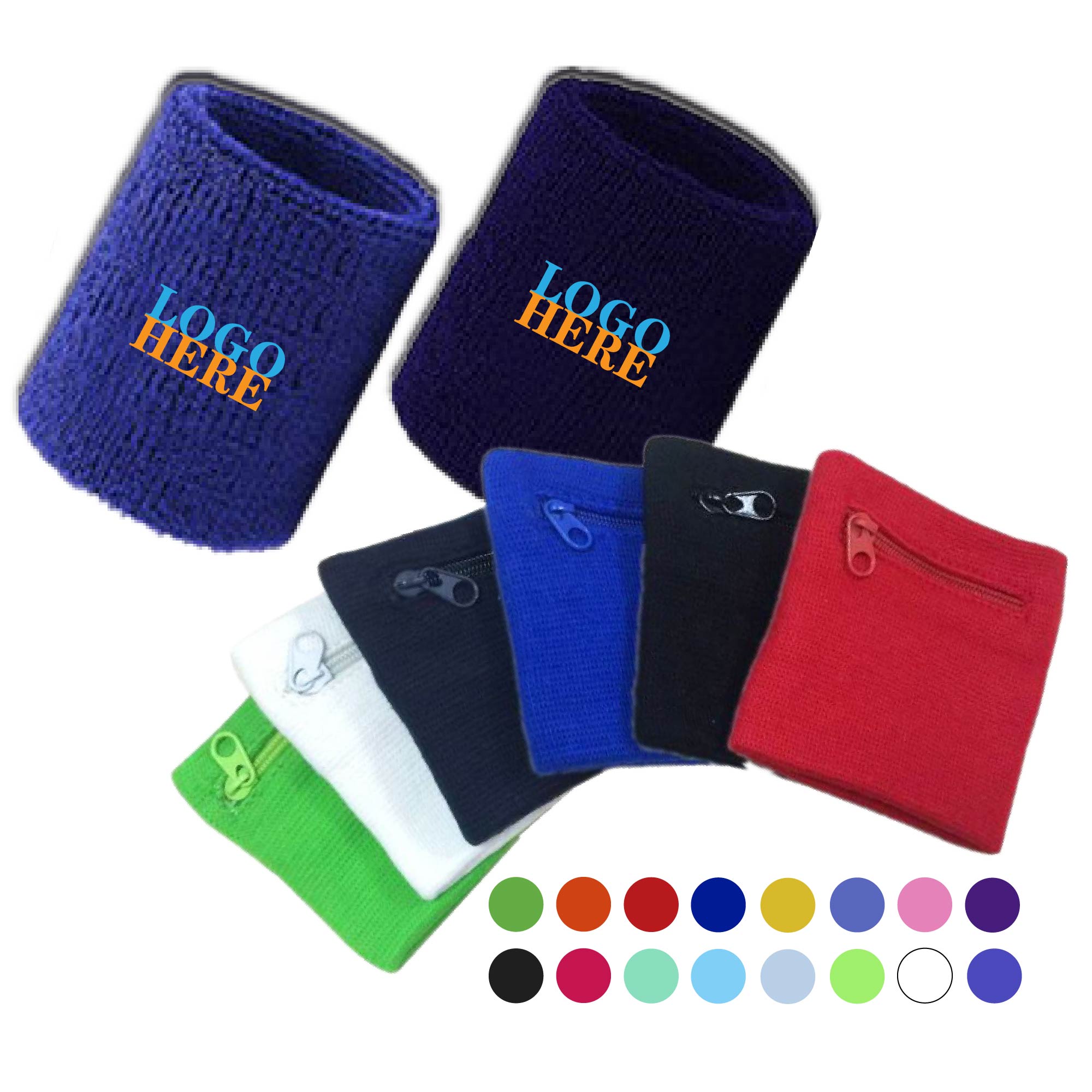 Full Color Wrist Wallet (Wristlet) with Zip - Cotton Sweatband 2