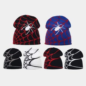 Spider Pattern Wool Acrylic Knit Hat 2