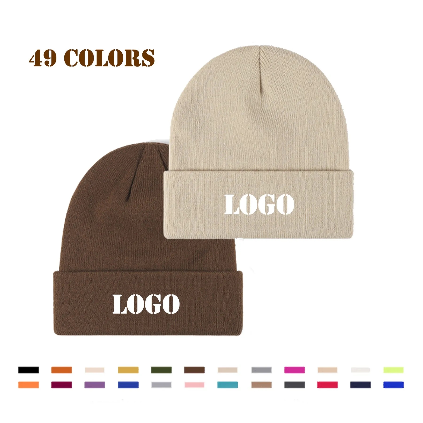 12" Cuff Acrylic Beanie 4