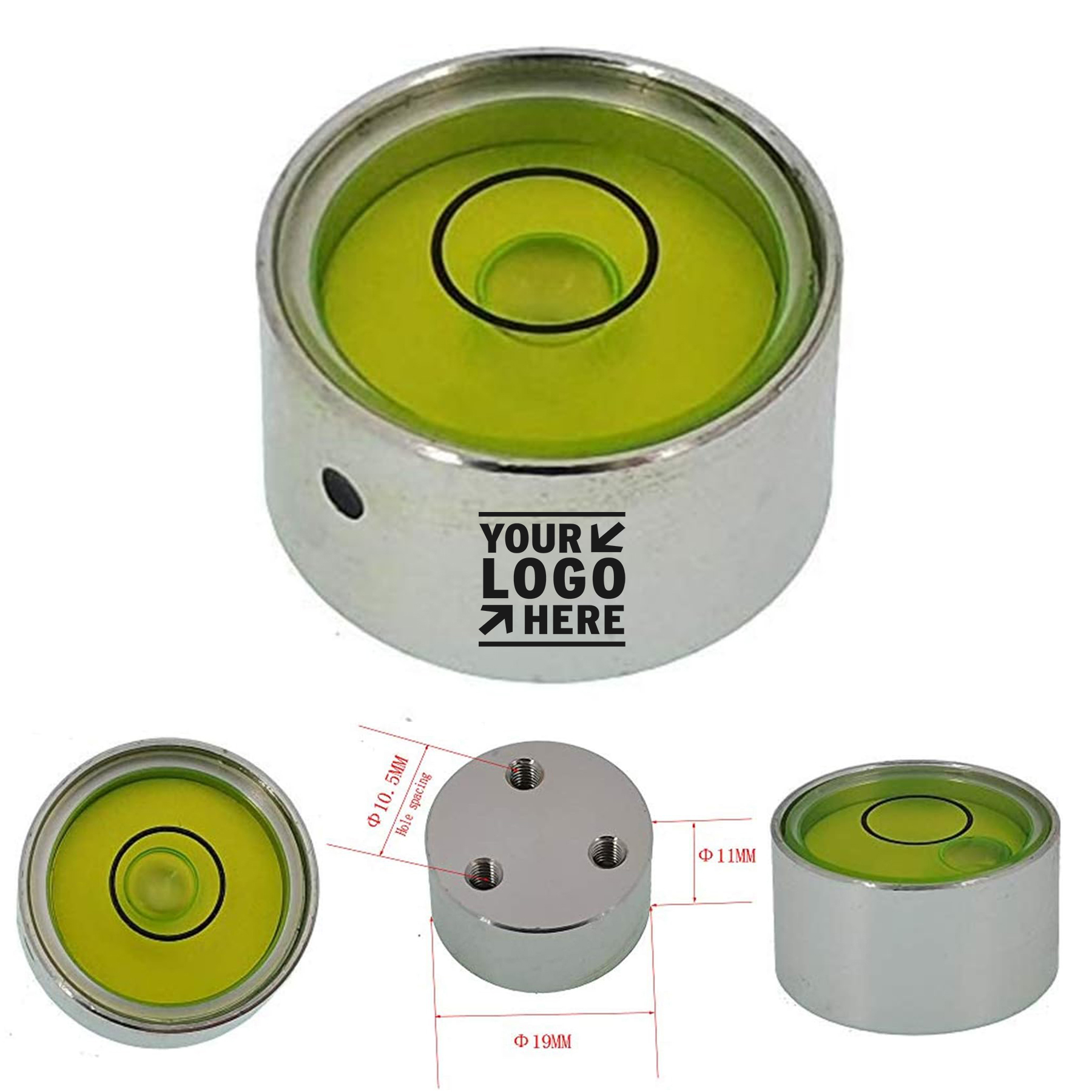 Metal Universal Bubble Horizontal Bead High Precision Horizontal Level Round With Installation Hole