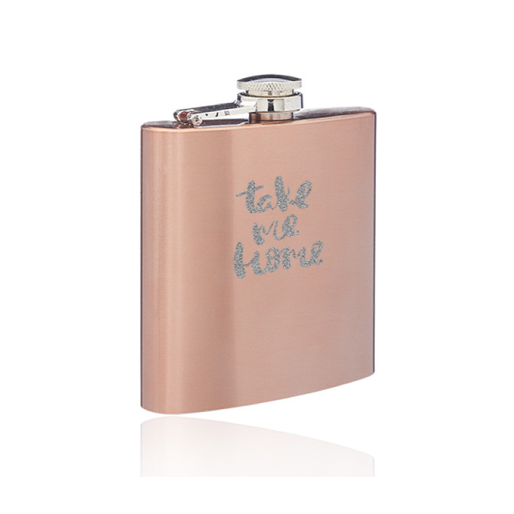 6 oz. Copper Coated Flask, custom water bottle with logo imprint 3