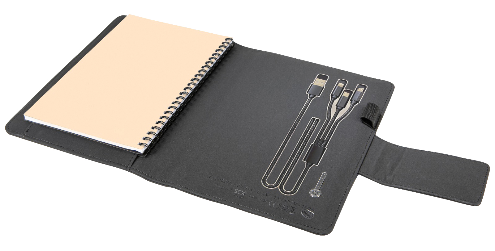 SCX Innovative Design™ Notebook A5 with Power Bank 4000 mAh 4