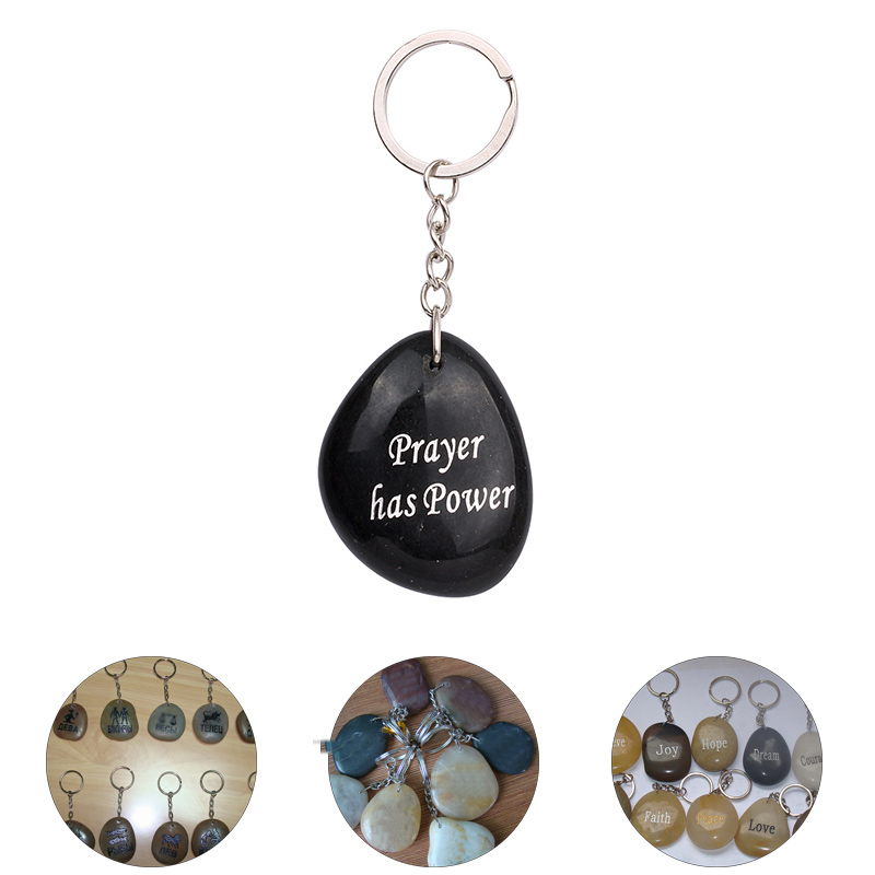 Engraved Cobblestone Keyring Souvenir 1