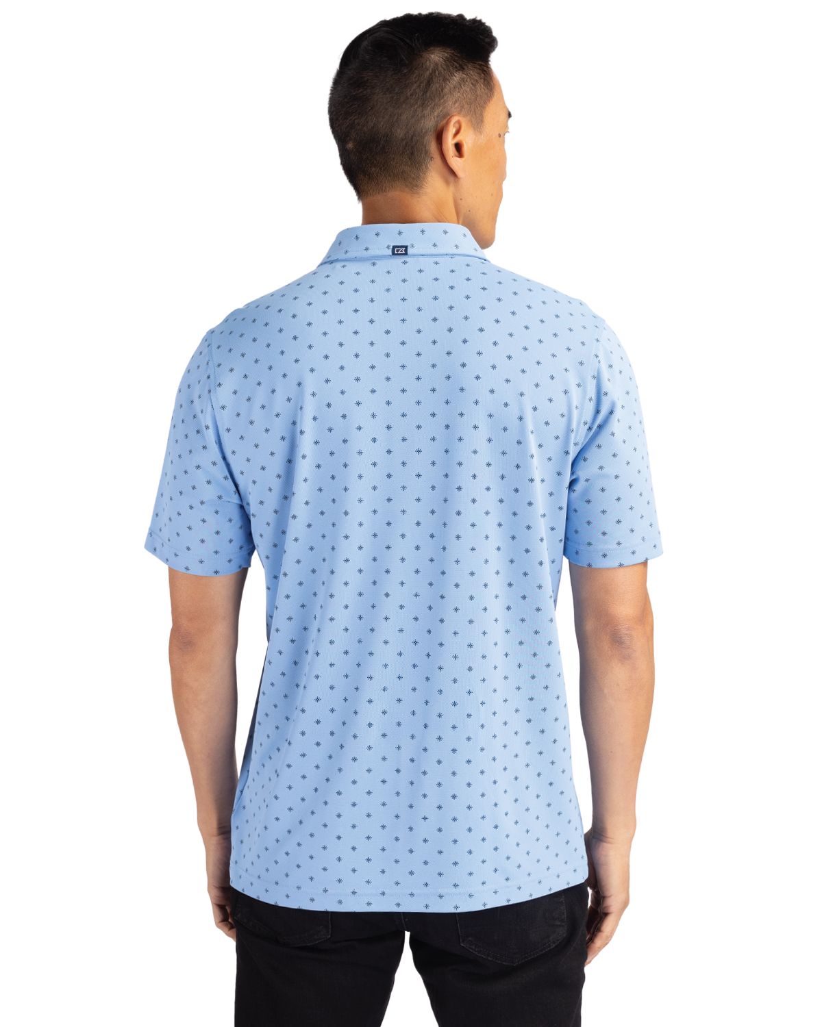 Virtue Eco Pique Tile Print Recycled Mens Polo