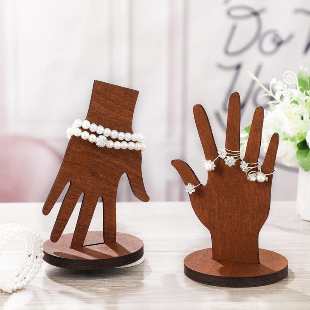 Wooden Hand-Shaped Jewelry Holder 4