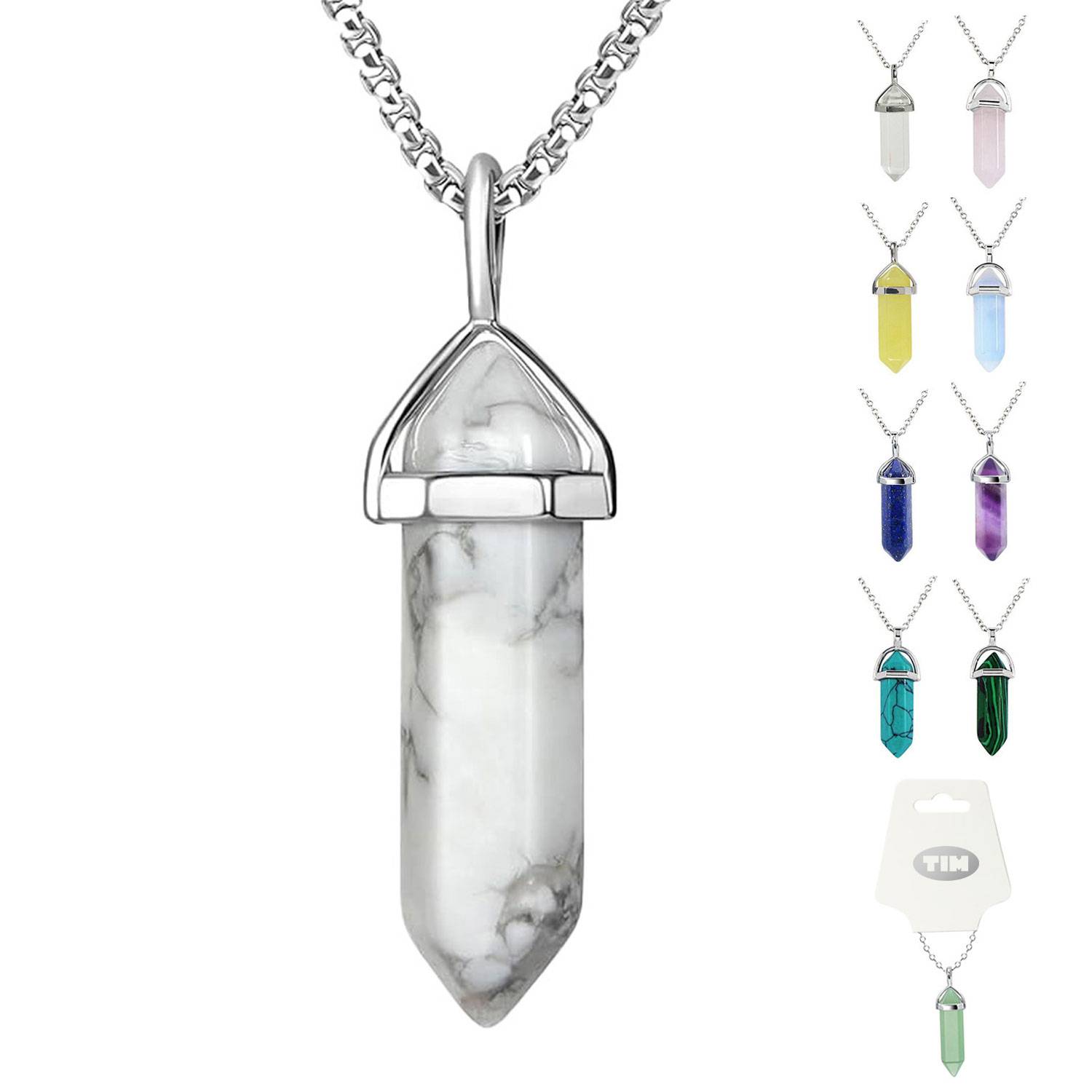 Hexagonal Crystal Pendant Necklace 2