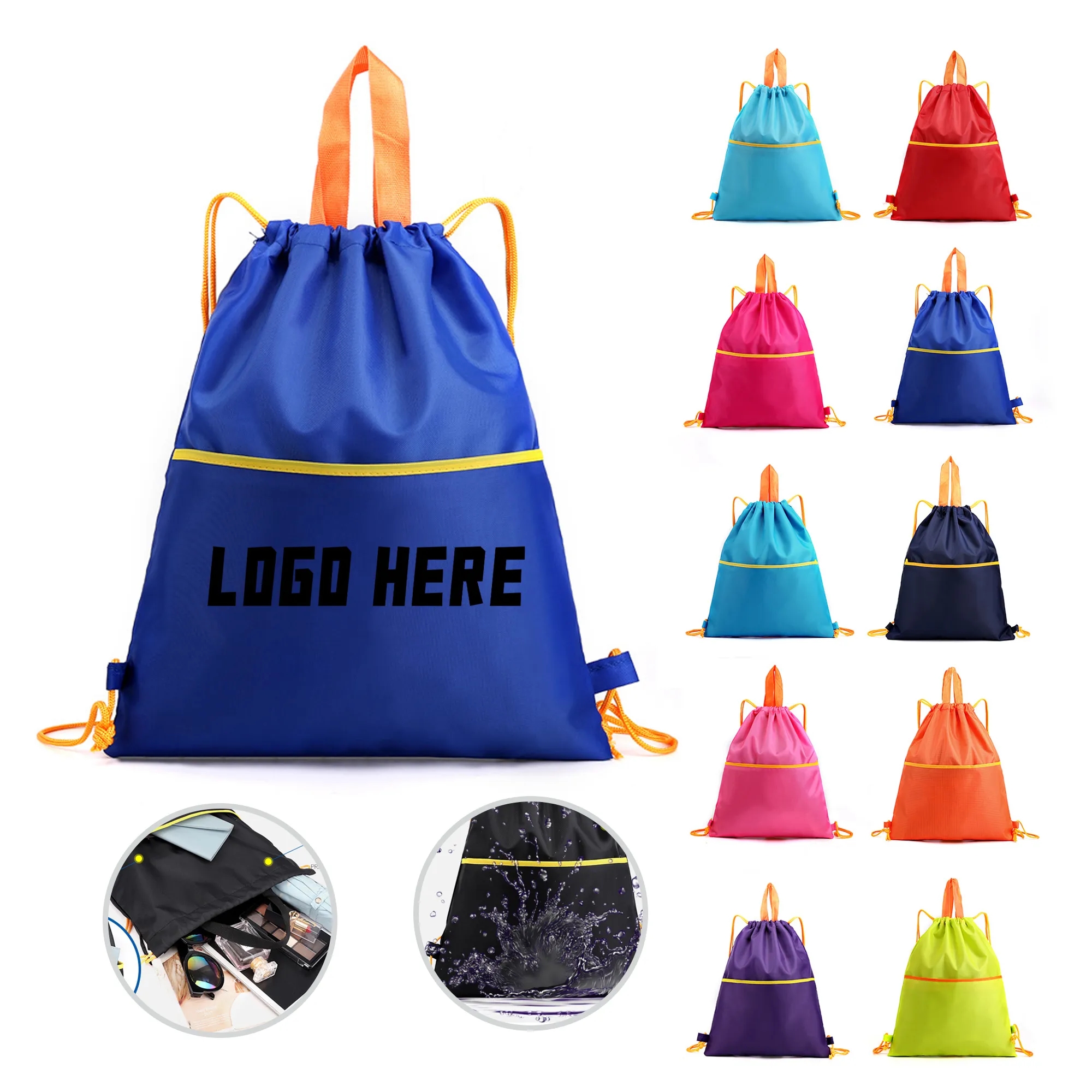 Portable Travel Sports Drawstring Backpack 6
