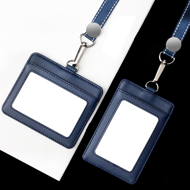 Leather ID Badge Holder with Lanyard 5