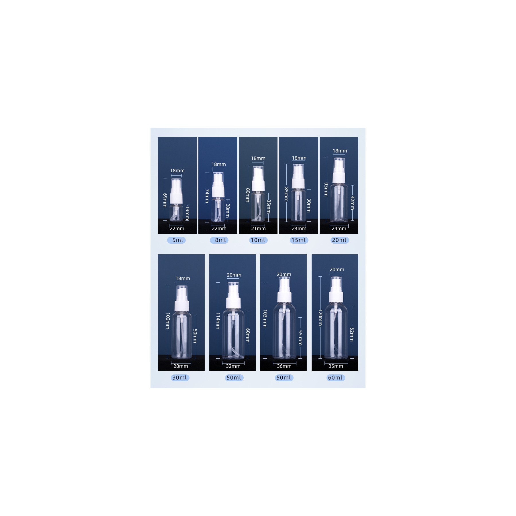 10Ml (0.34Oz) Mist Plastic Mini Spray Bottle 7