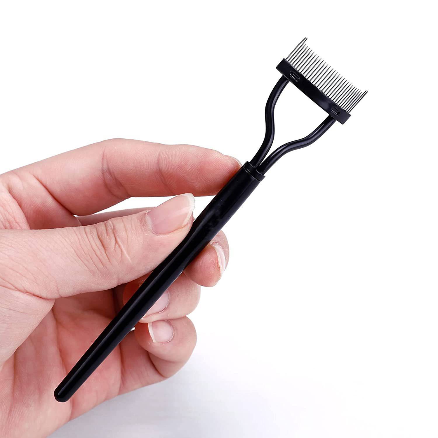 Semi-Circular Steel Tooth Eyelash Comb With Cover 6