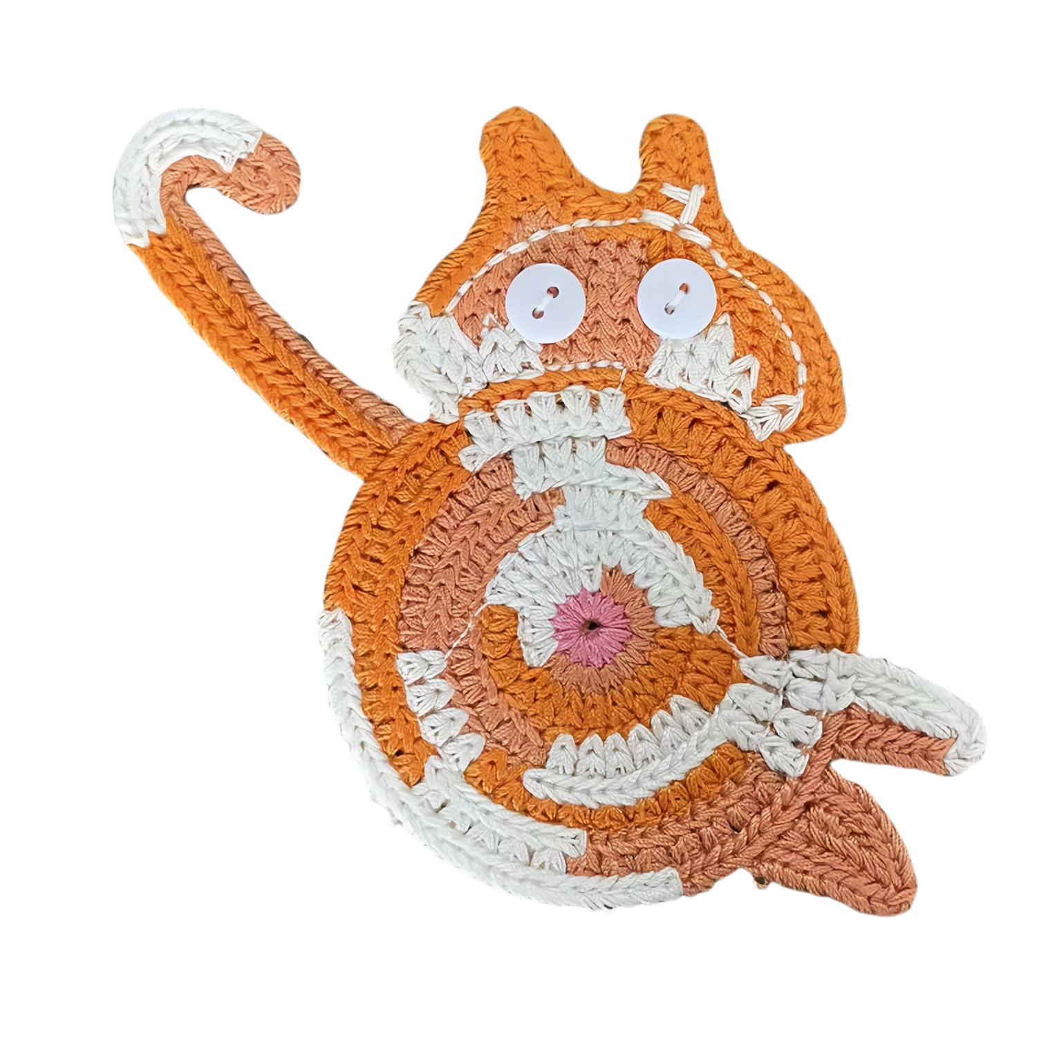 Fun Cat Butt Knitted Coaster 18