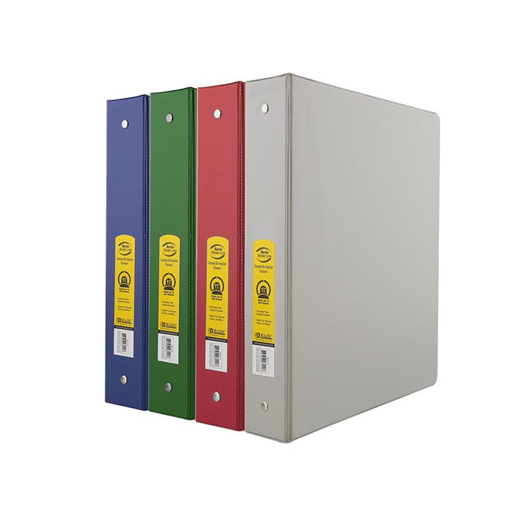 1.5" 3-Ring Binder - 2 Pockets Assorted Colors 1