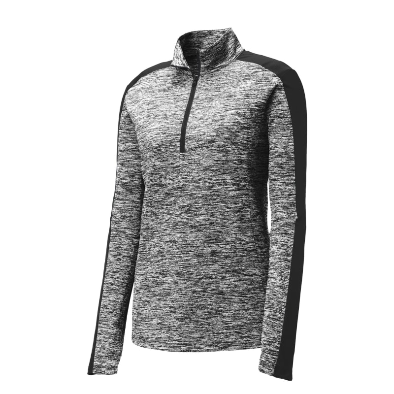 Sport-Tek Women's PosiCharge Electric Heather Colorblock 1/4-Zip Pullover. 22