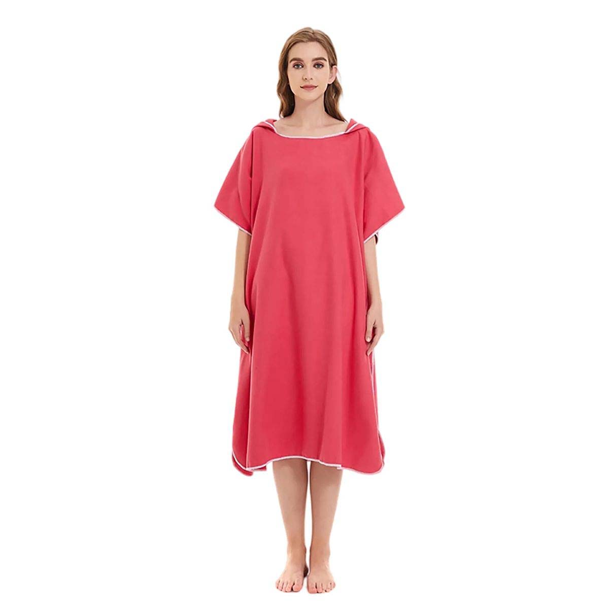 Solid Color Adult Poncho with Snap Button 13