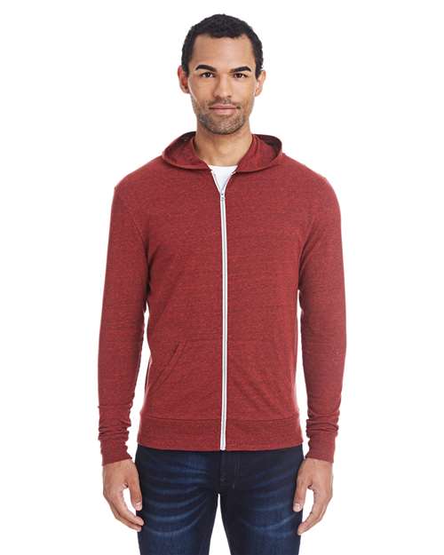 Unisex Triblend Full-Zip Lightweight Hooded Sweatshirt - 302Z 28
