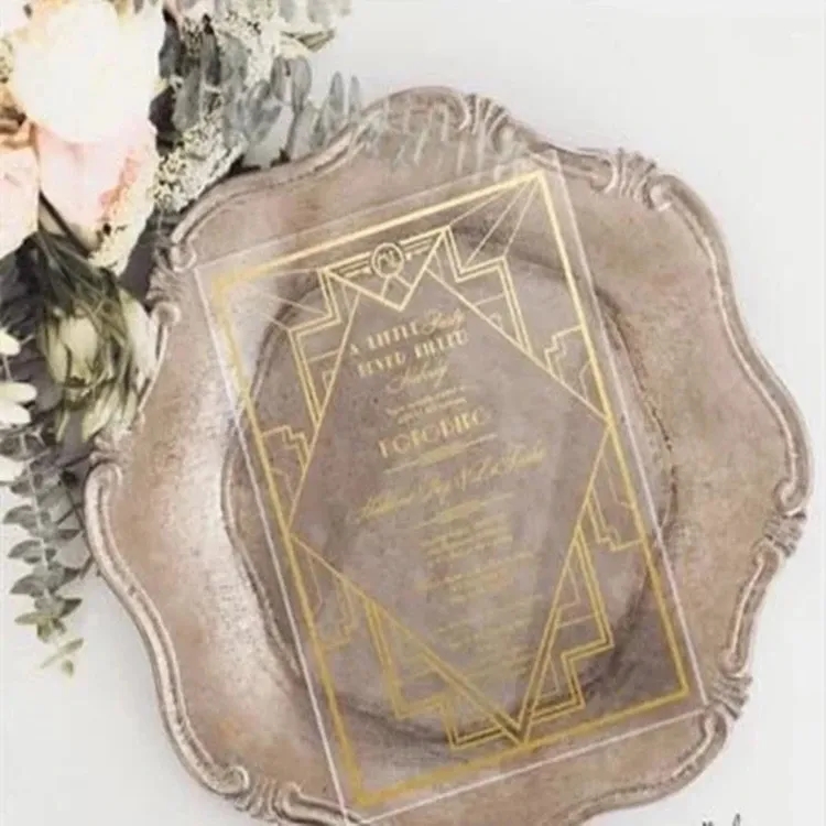 Frosted Mirror Gold Acrylic Hotel Room Door Plaque 5