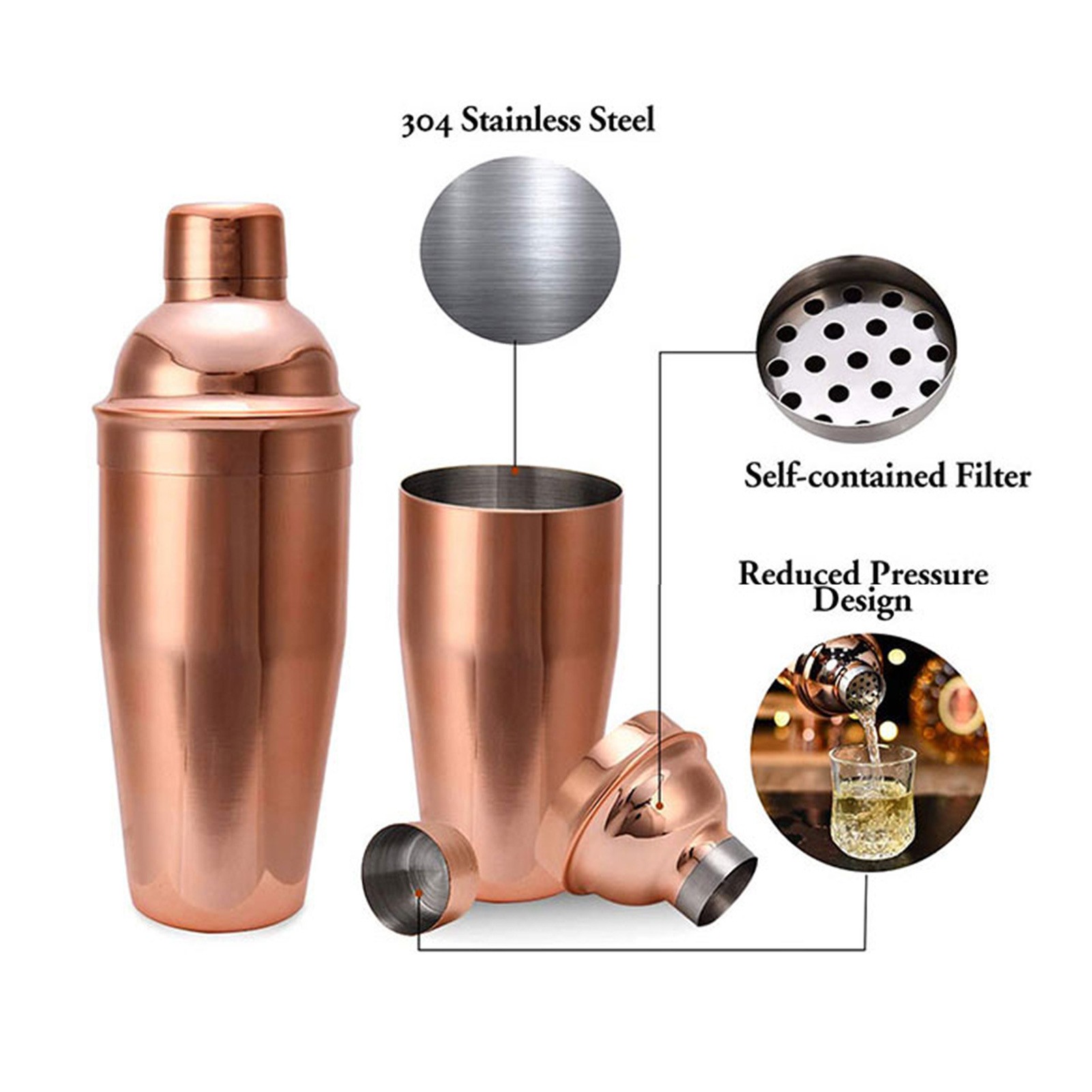 Stainless Steel Cocktail Shaker 3